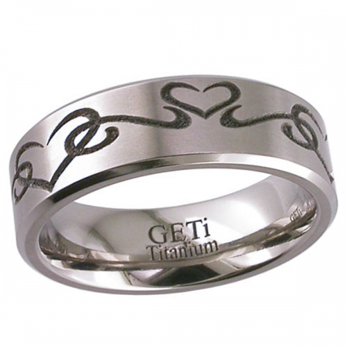 Patterned Titanium Wedding Ring (2226CHLOVE2)